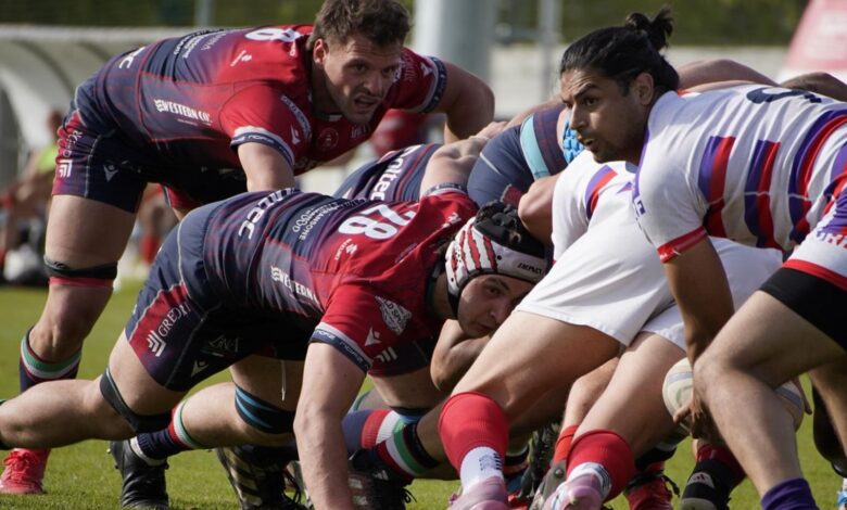 Unione Rugby Samb in azione contro Firenze Rugby nella vittoria esterna di Serie A
